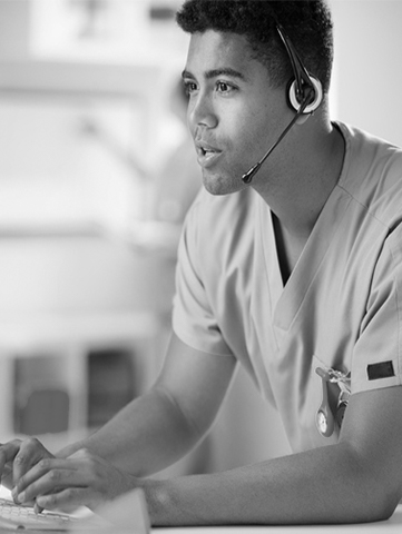 A doctor makes a call to his patient. 