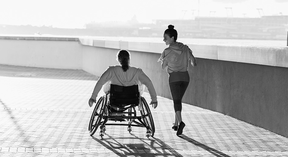 Two women exercising outdoors