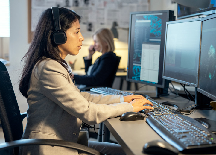 Blue Cross Blue Shield of Michigan fraud prevention professional at computer