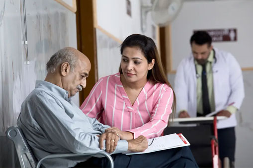 Caregiver caring for family member 