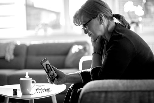 Virtual visit with nurse patient listening