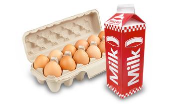 Milk and eggs