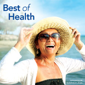 Summer 2026 newsletter cover featuring a smiling woman on a beach.