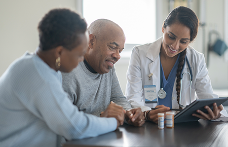 Doctor and patient consulting