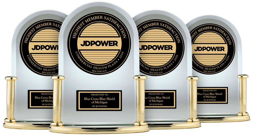 Four JD Power Awards recognizing BCBSM for being highest in member satisfaction