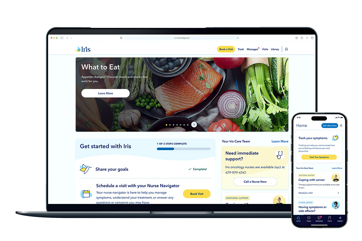 Screen shot of the Iris platform on a laptop computer