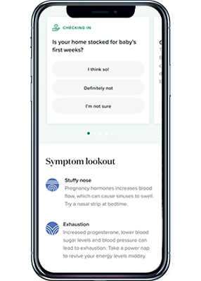 Smartphone screen displaying personalized care recommendations