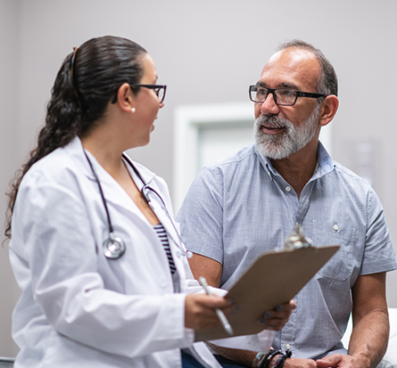 Doctor talking with a patient