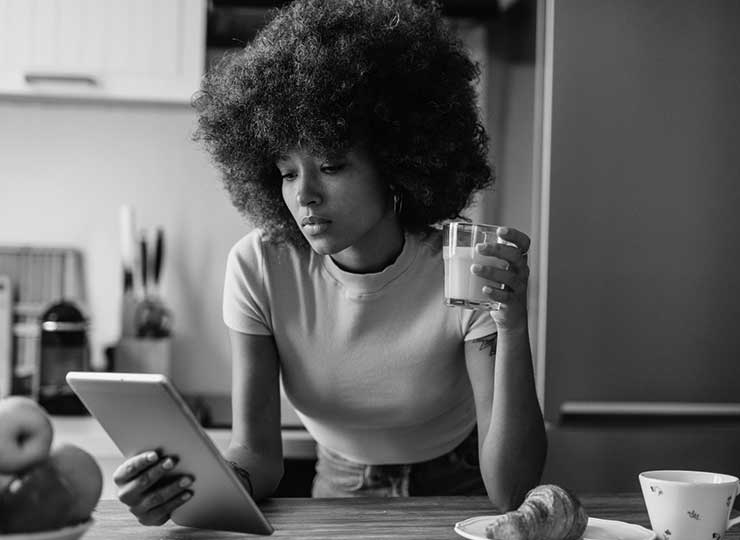 person reading tablet