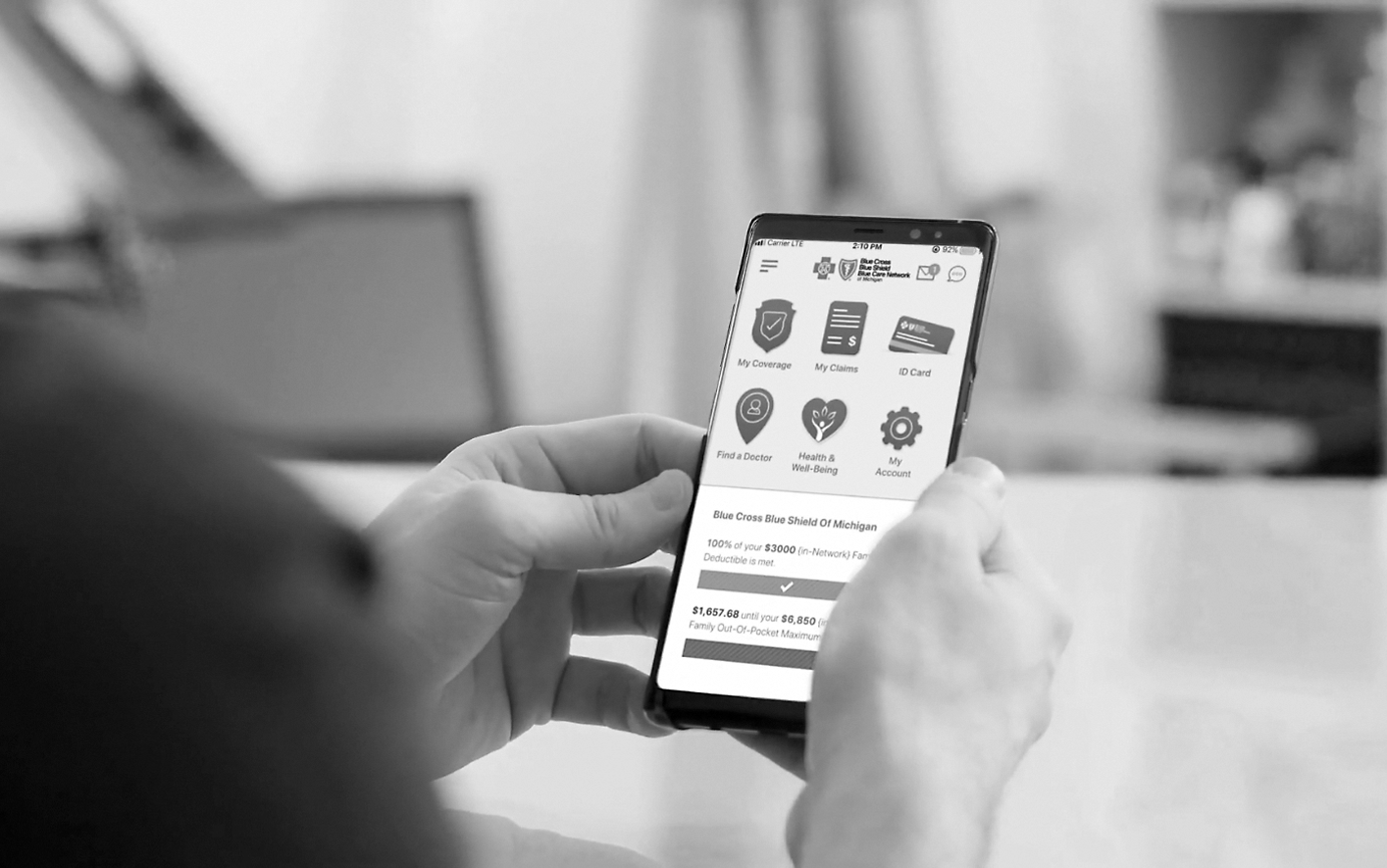 A member checks their benefits on the Blue Cross app. 