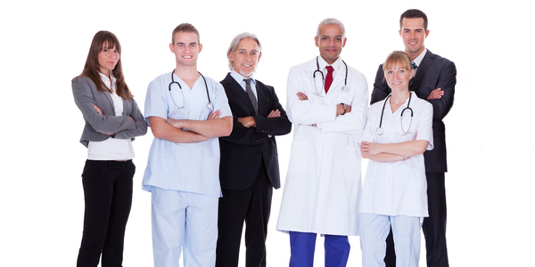 Group of doctors and business people