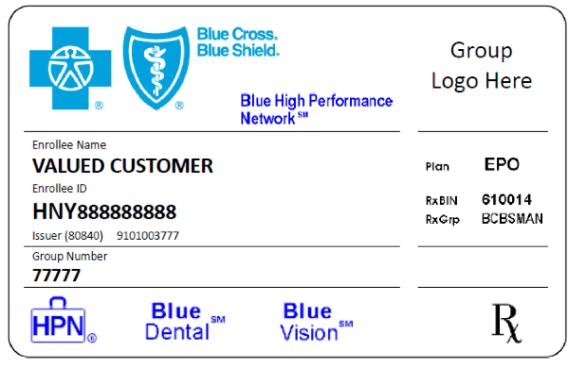 Blue Cross Blue Shield Card