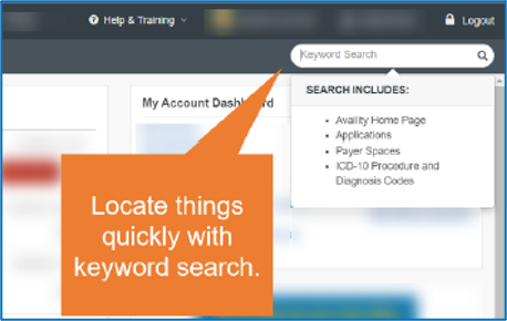 Search feature screenshot