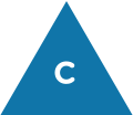 Medicare Part C blue triangle icon