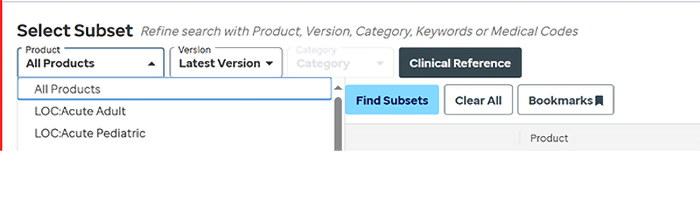 Image of product dropdown button. 